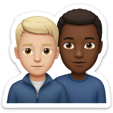 Tall white guy with dwarf black kid sticker