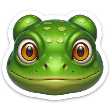 Frog with almond eyes sticker
