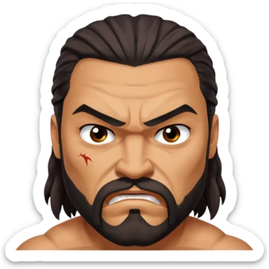 Khal Drogo  angry wihtout crown   from Games of throne character face only front face sticker