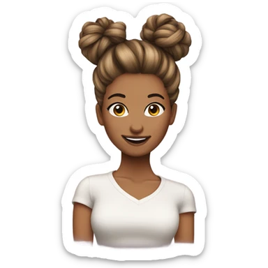 Flirtatious bun sticker