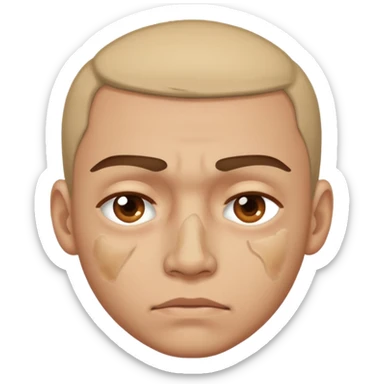 bruises near the man's eye sticker