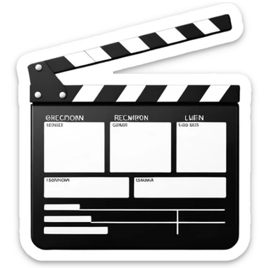 abstract movie clapper board, two simple rectangles with single line, geometric minimalism sticker