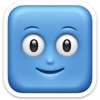 Make me a square and no faces os cute stuff all blue sticker