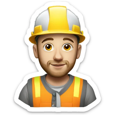 mac miller as construction worker hyperrealism sticker