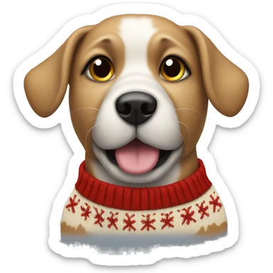 Dog with an ugly sweater  sticker