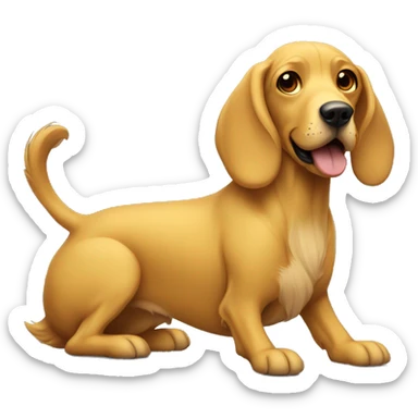 mustard colored dog with very long ears sticker