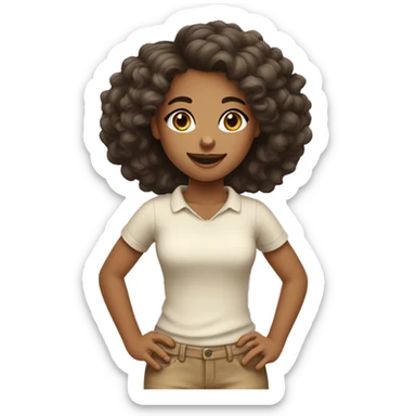 menina com cabelo comprido liso pele bege clara sticker