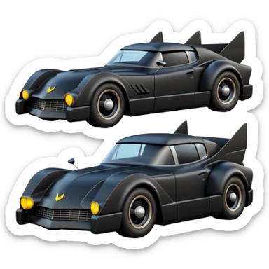  the animated series Batmobile loosely based on 1936 cord 812 (flat long square body line) stealthy understated rat rod  sticker
