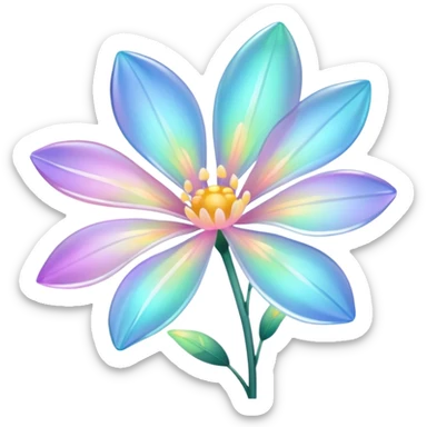 Pastel iridescent transparent luminescent aesthetic flowers sticker