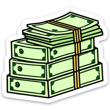cash bundle money stack sticker