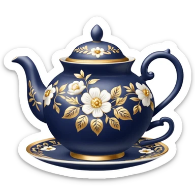 A teapot and teacup set for English afternoon tea. sticker