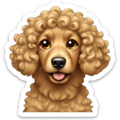 smal tan dog with curly fur. long curly ears down  sticker