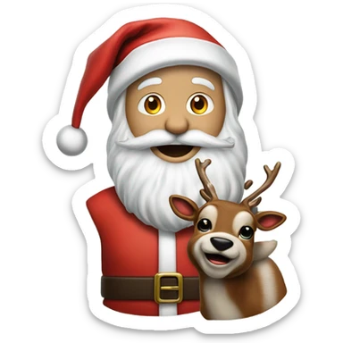 Hyper Realistic Santa Claus with Rudolf sticker