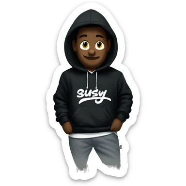 Black Stussy Nike hoodie  sticker