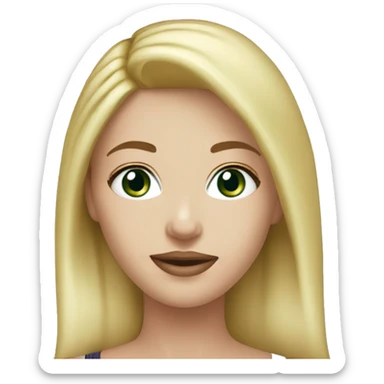 Girl green eyes blonde hair New York Rangers cap sticker