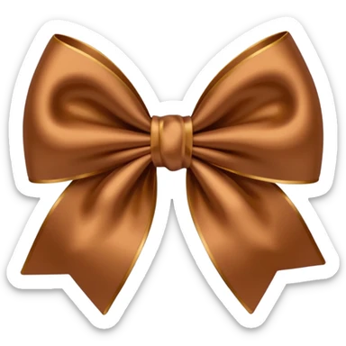 Brown bow emoji size sticker