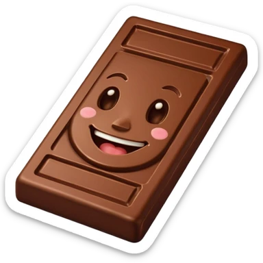  chocolate bar with a face sticker
