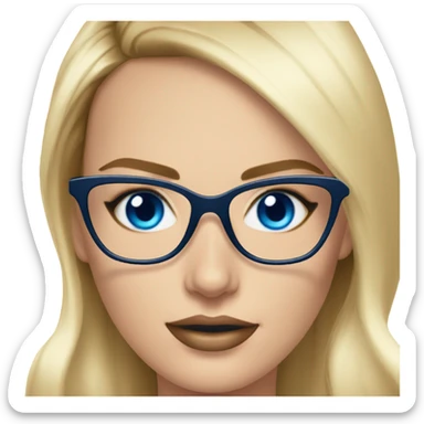 Margot Robbie blue eyes wearing glasses  sticker