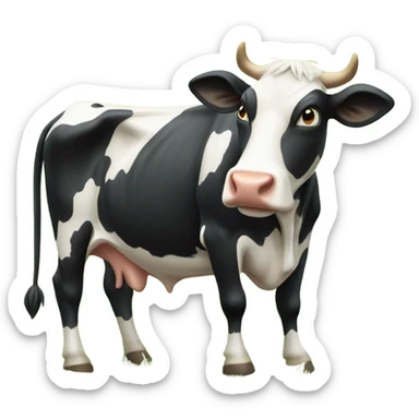 a cow on a hill  sticker