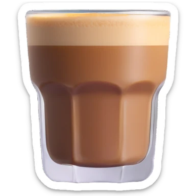 Small 4.5 ounce Gibraltar glass with cortado espresso drink, correctly sized small tumbler glass with espresso and milk sticker