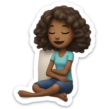 A girl, relaxing sticker