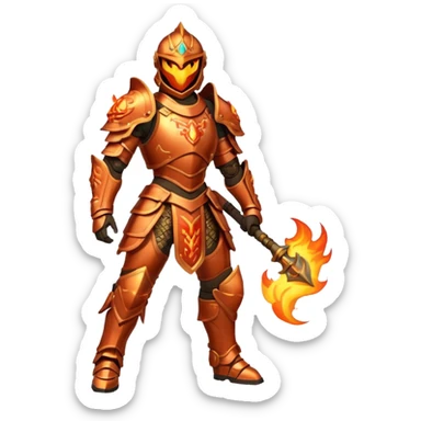 fire armored warrior sticker