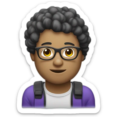 White Nerd designer using Microsoft Teams sticker