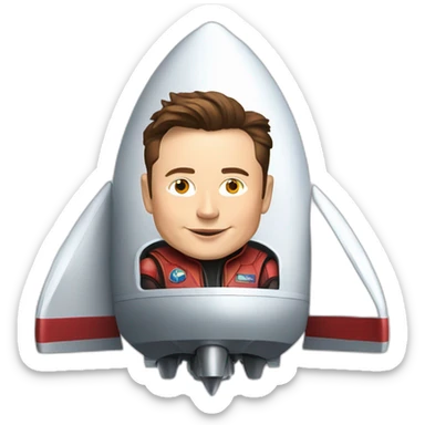 elon musk sitting on a rocket sticker