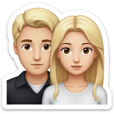 30 years old man blonde hair brown eyes with girl 20 years old girl blonde hair brown eyes sticker