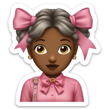 the girl with the Gucci bag, she's all pink and with a bow on her hair sticker