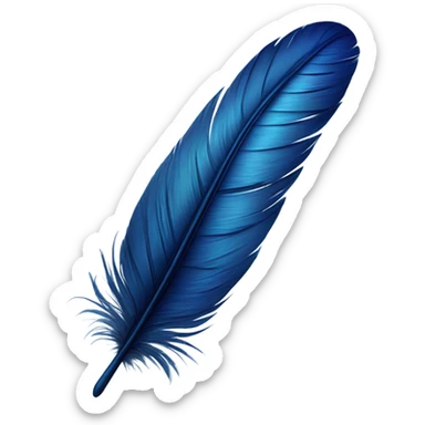 Realistic navi blue feather sticker
