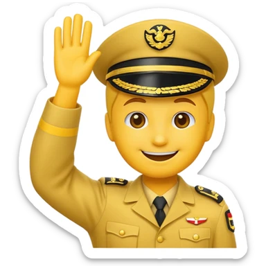 Classic smiling emoji saluting sticker