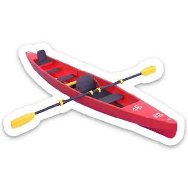 single-person Olympic rowing boat with professional racing style, rower included, detailed, top-down view sticker