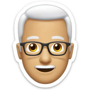 homem branco, careca, usa óculos, na faixa de 35 anos, usa aparelho odontologico, e fazendo joia com o dedo  sticker