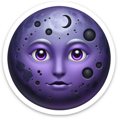 iOS emoji, dark moon, silver outline, mystical symbols, dark fantasy, smooth textureiOS emoji, dark moon, silver outline, mystical symbols, dark fantasy, smooth texture sticker