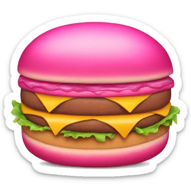 Pink burger sticker