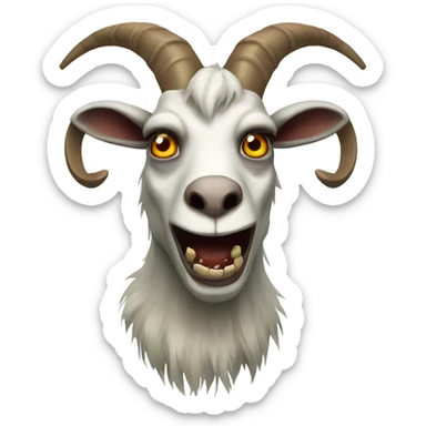 Scary zombie goat sticker