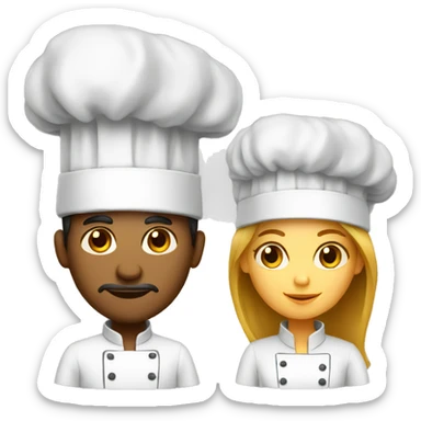 chef men and architect woman sticker