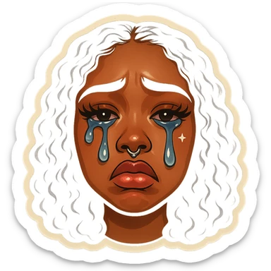 Crying Tears rolling down face 
Mouth Pout sticker