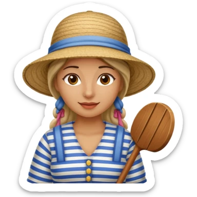 venice gondolier woman sticker