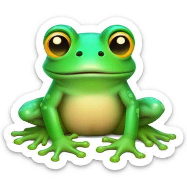 neon frog w little mushrooms sticker