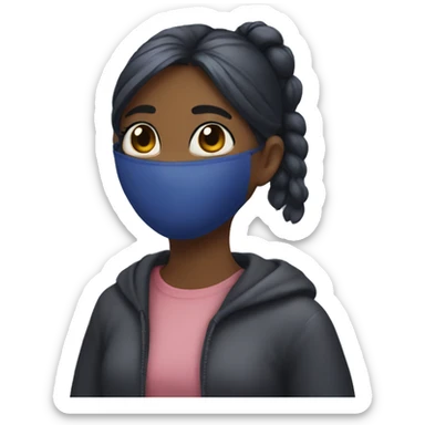 A girl whit Facebook mask sticker