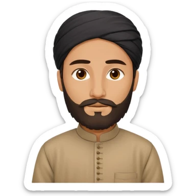 Pashtun man with beard and shalwar kameez sticker