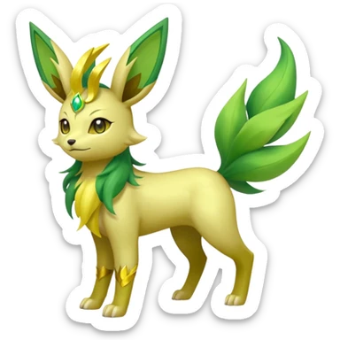 Shiny 4-legged Electrike-Virizion-Bolthund-Leafeon-fusion, full body sticker