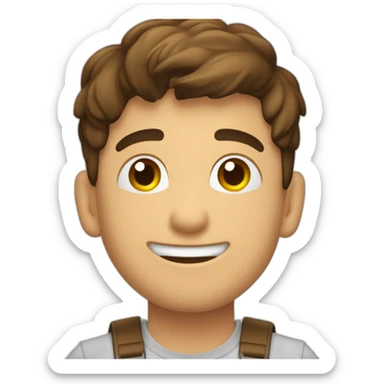 joven muchacho festejando con los brazos hacia arriba feliz sticker