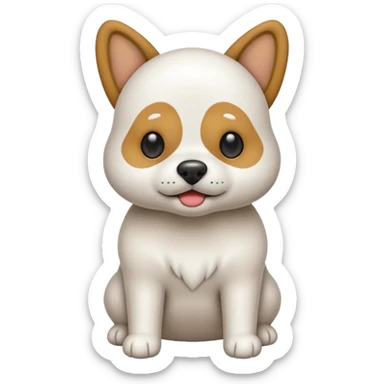 Un emoji de un perrito blanco no es de pelo largo sticker