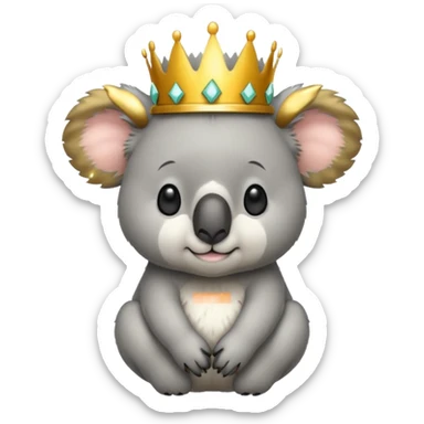 Koala wearing a crown sticker