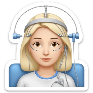 woman polysomnography sleep test with electrodes attached to head sticker