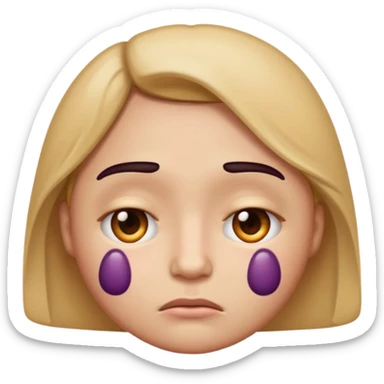 sad emoji with bruise under eye
no i would like skmilar to smiling face holding up tearsnot tears just bruise🥹this wmoji but with one bruise instead of tears sticker