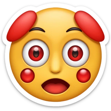 Crea un emoji kn los ojos rojos, k estén entre abiertos, sticker